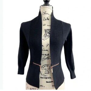 Ivanka Trump Cardigan with Gold Zipper Accents SM